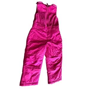 Vertical 9  Hot Pink Lined Snowsuit Ski Bibs Pants Size 4